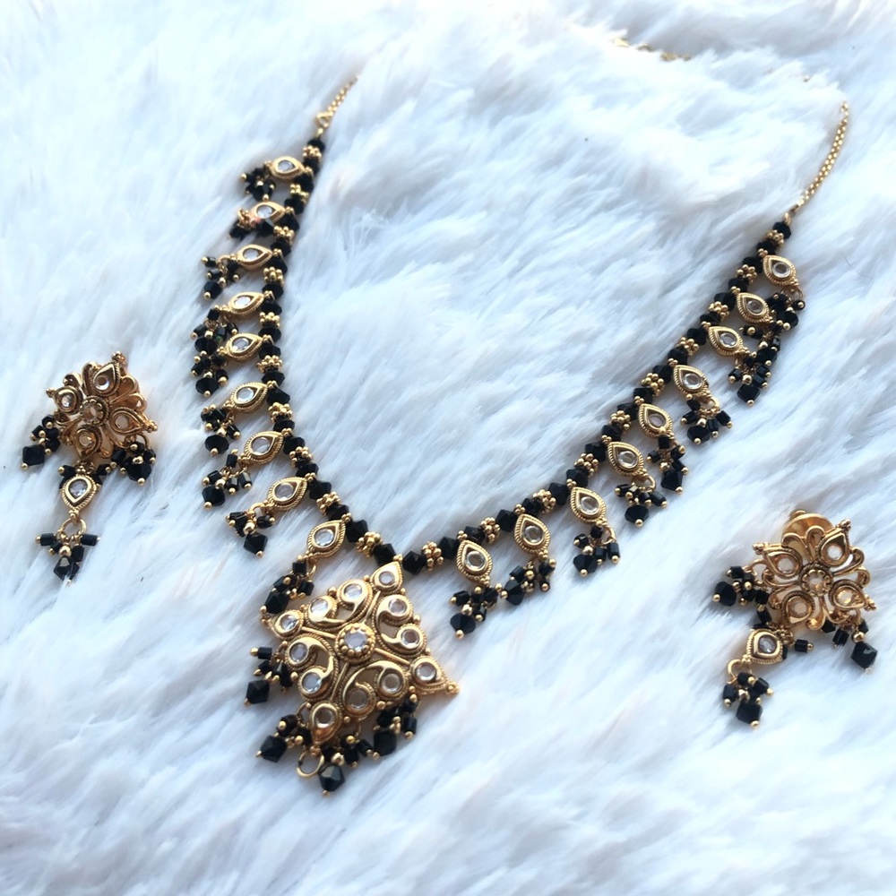 SUKRA Vintage Bollywood Sterling Silver Choker Set